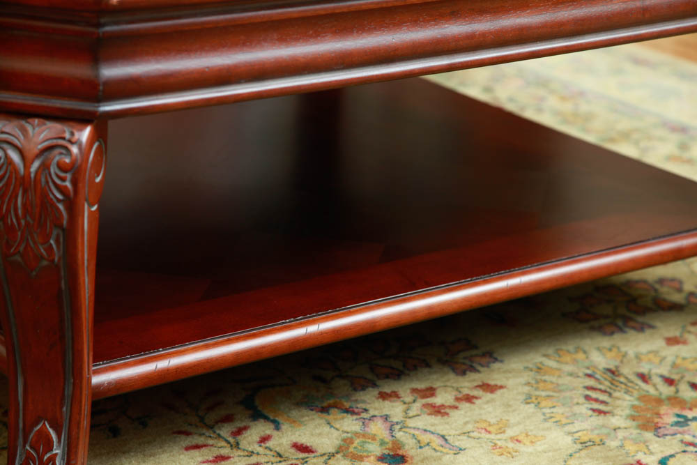 Large Mahogany Square Coffee Table EBTH