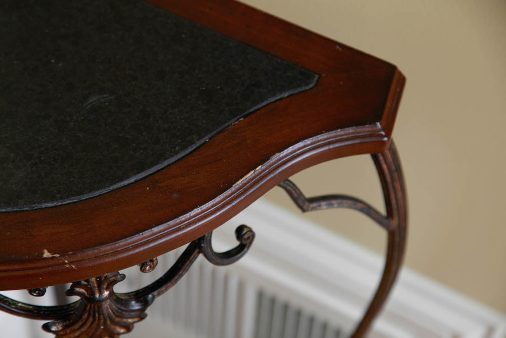 Marble Top Corner Table