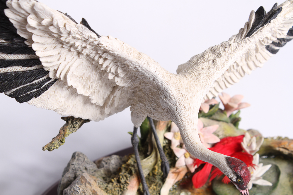 Lenox "Lily Pond Landing" Crane & Frog Sculpture