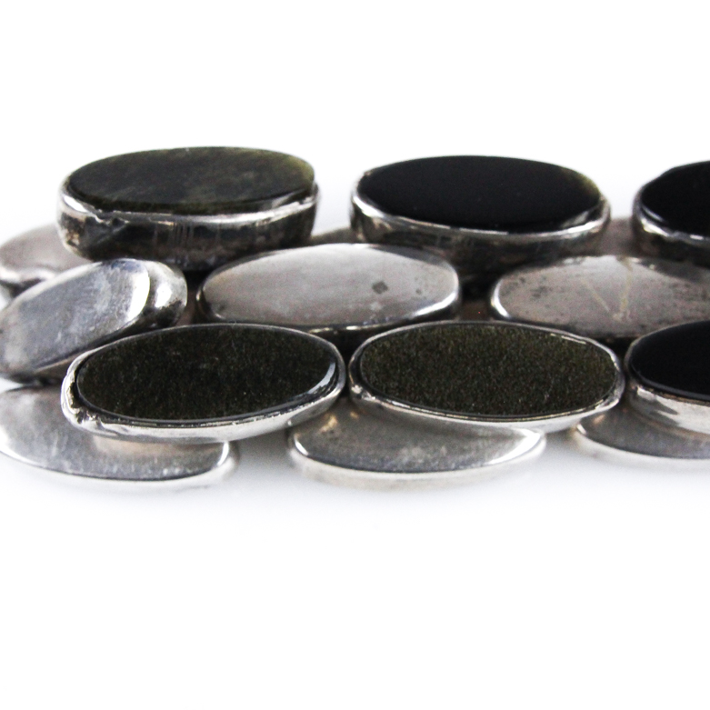 Sterling Silver and Onyx Bracelet