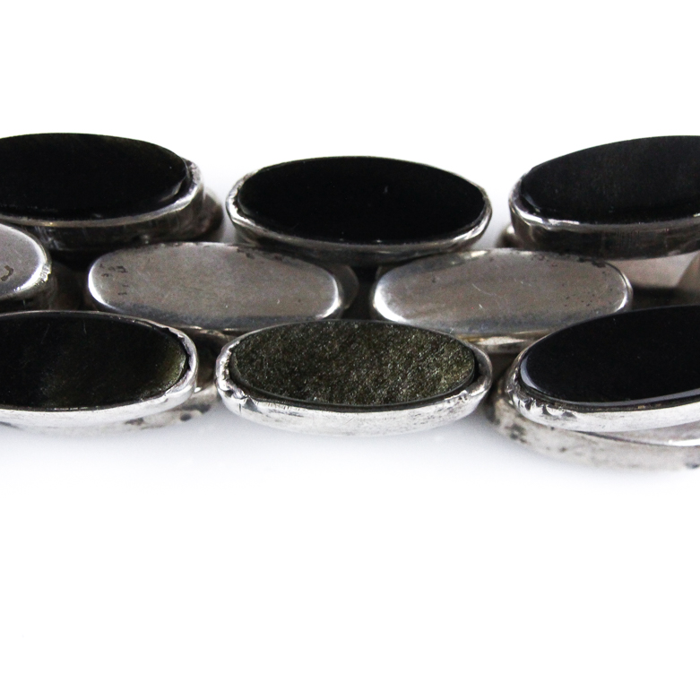 Sterling Silver and Onyx Bracelet