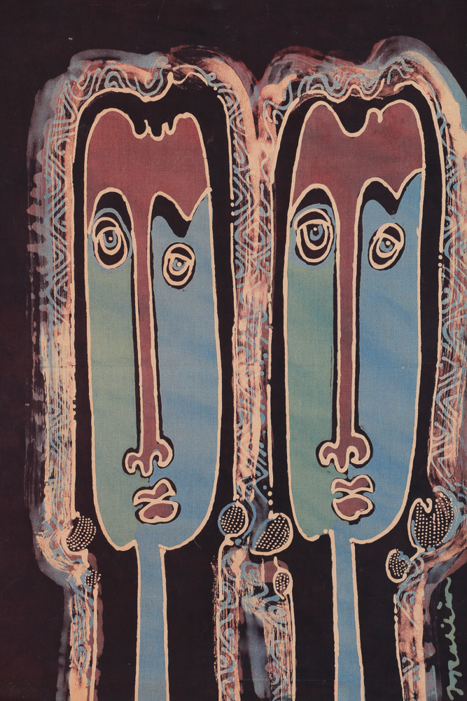 Pair of Batik Portraits on Fabric