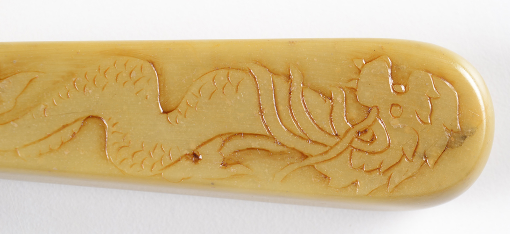 Gold-Tone Magnifying Glass with Carved Serpentine Handle