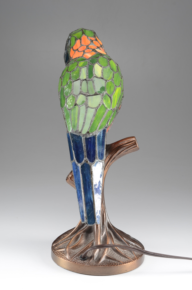 Tiffany Style Stained Glass Parrot Lamp
