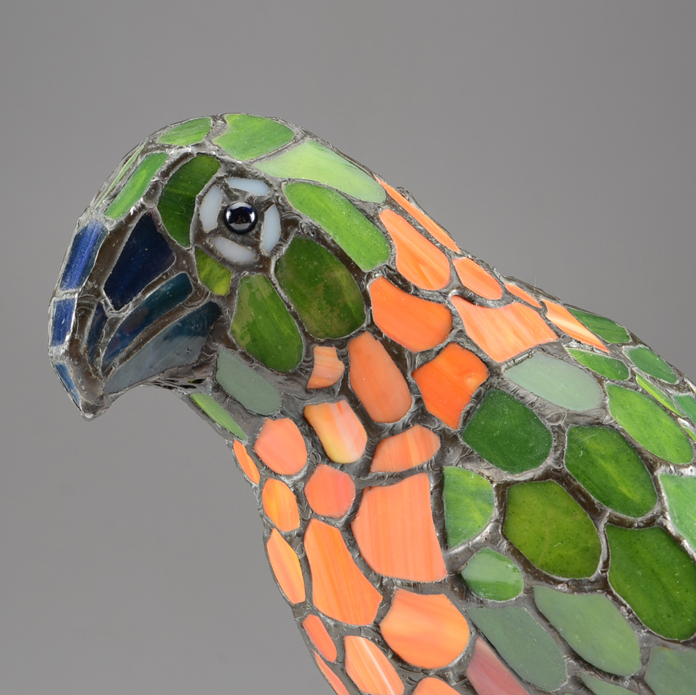 Tiffany Style Stained Glass Parrot Lamp