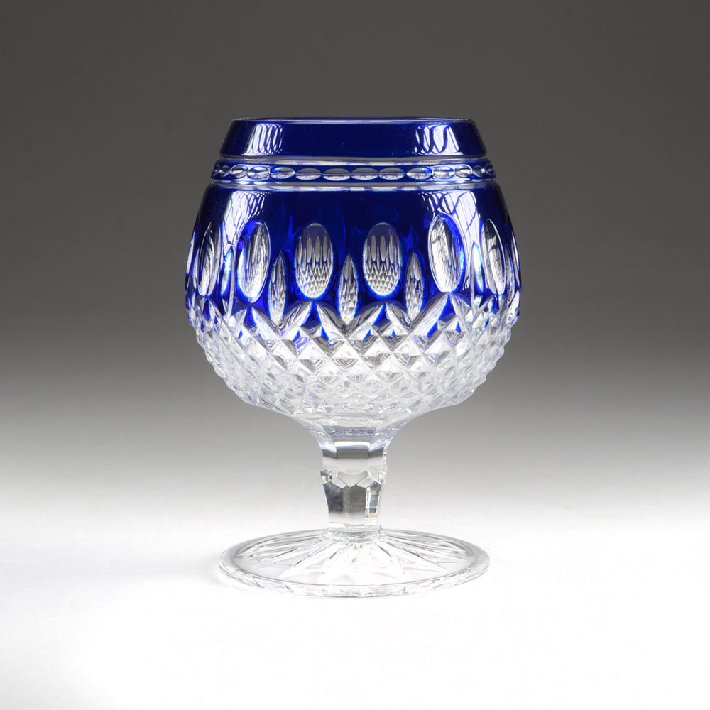 Pair of Waterford Crystal "Clarendon" Cobalt Brandy Glasses
