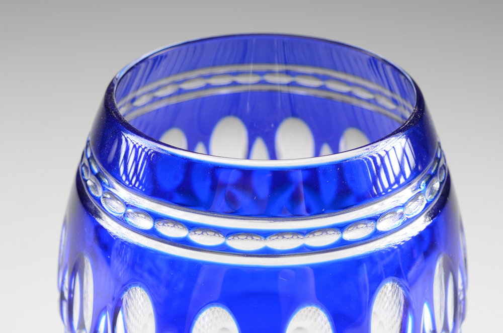 Pair of Waterford Crystal "Clarendon" Cobalt Brandy Glasses