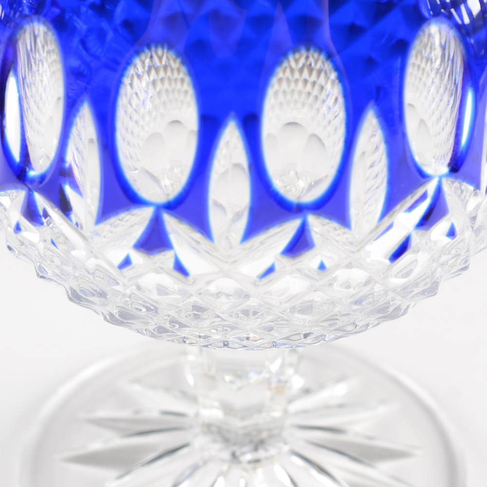Pair of Waterford Crystal "Clarendon" Cobalt Brandy Glasses