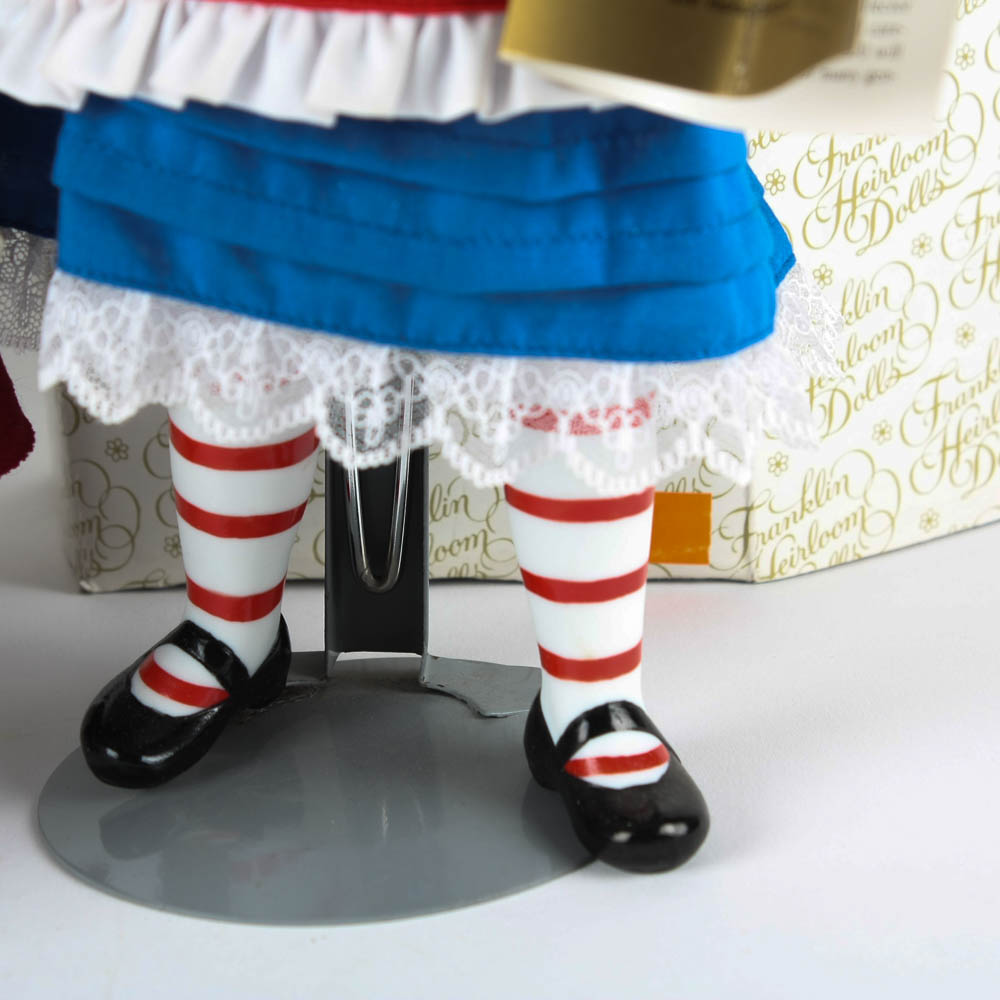 Franklin Mint Heirloom Dolls "Little Red Riding Hood" and "Alice in Wonderland" Porcelain Dolls