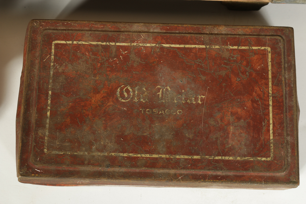 Wooden Chest with Vintage Tools