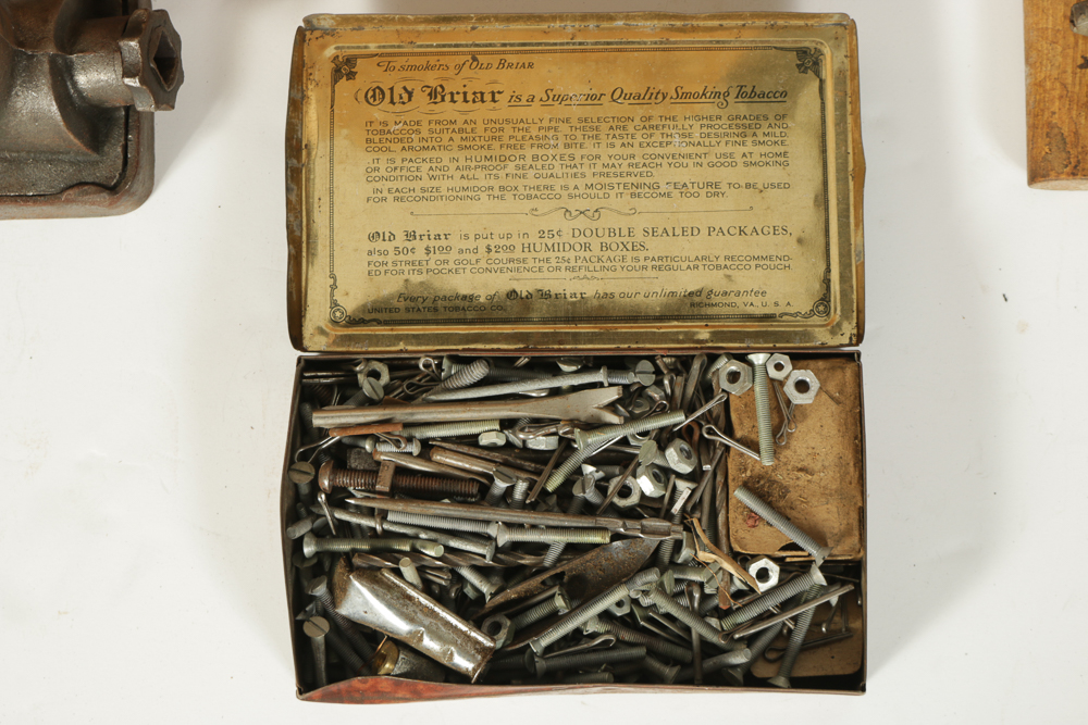 Wooden Chest with Vintage Tools