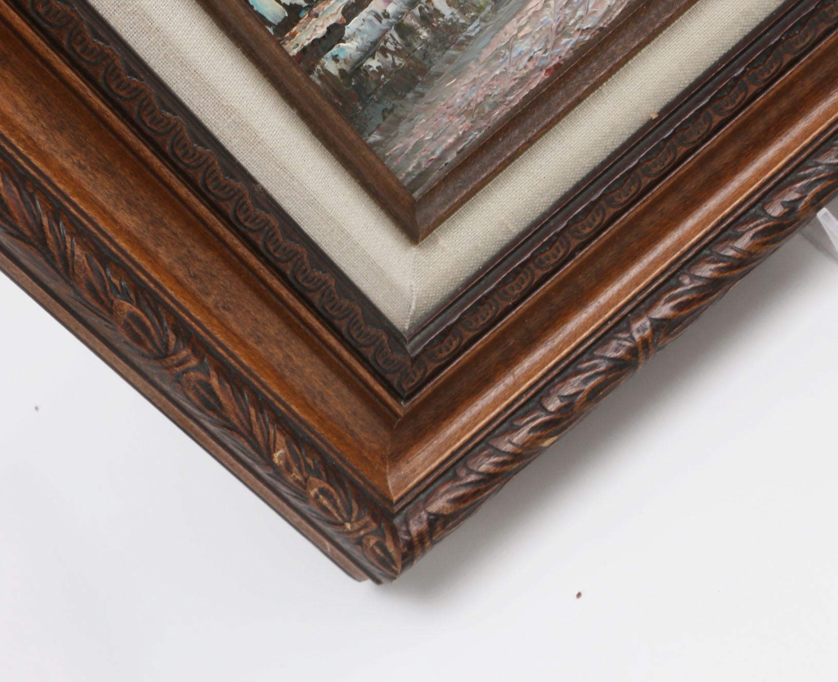 Burnett Signed Oil Painting of Paris Street Scene with Notre Dame