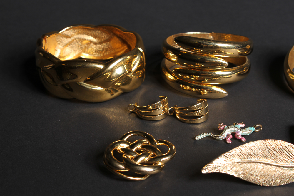 Collection of Gold Toned Costume Jewelry