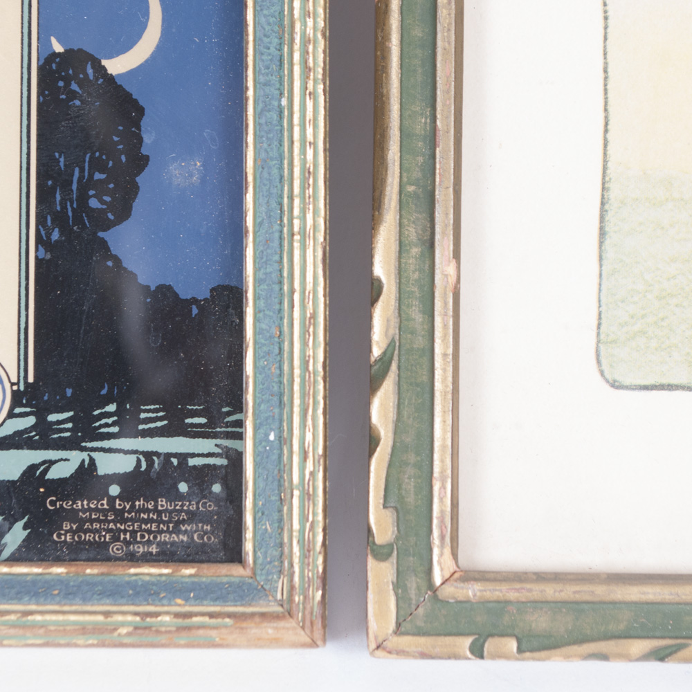 Trio of Antique and Vintage Framed Art