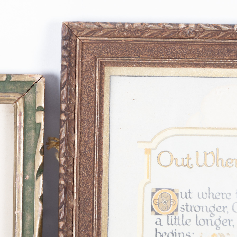 Trio of Antique and Vintage Framed Art