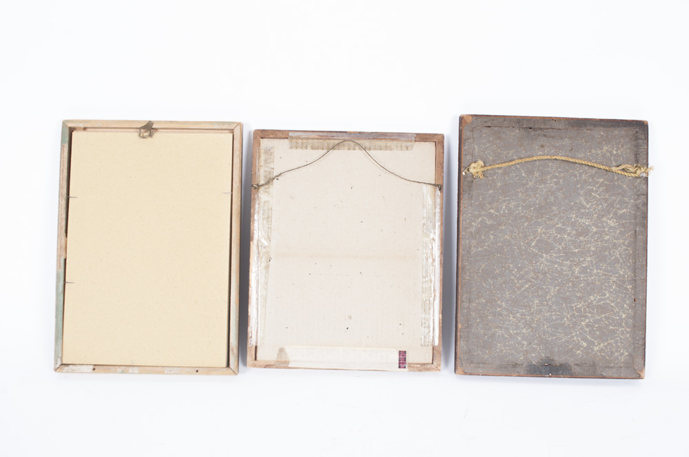 Trio of Antique and Vintage Framed Art