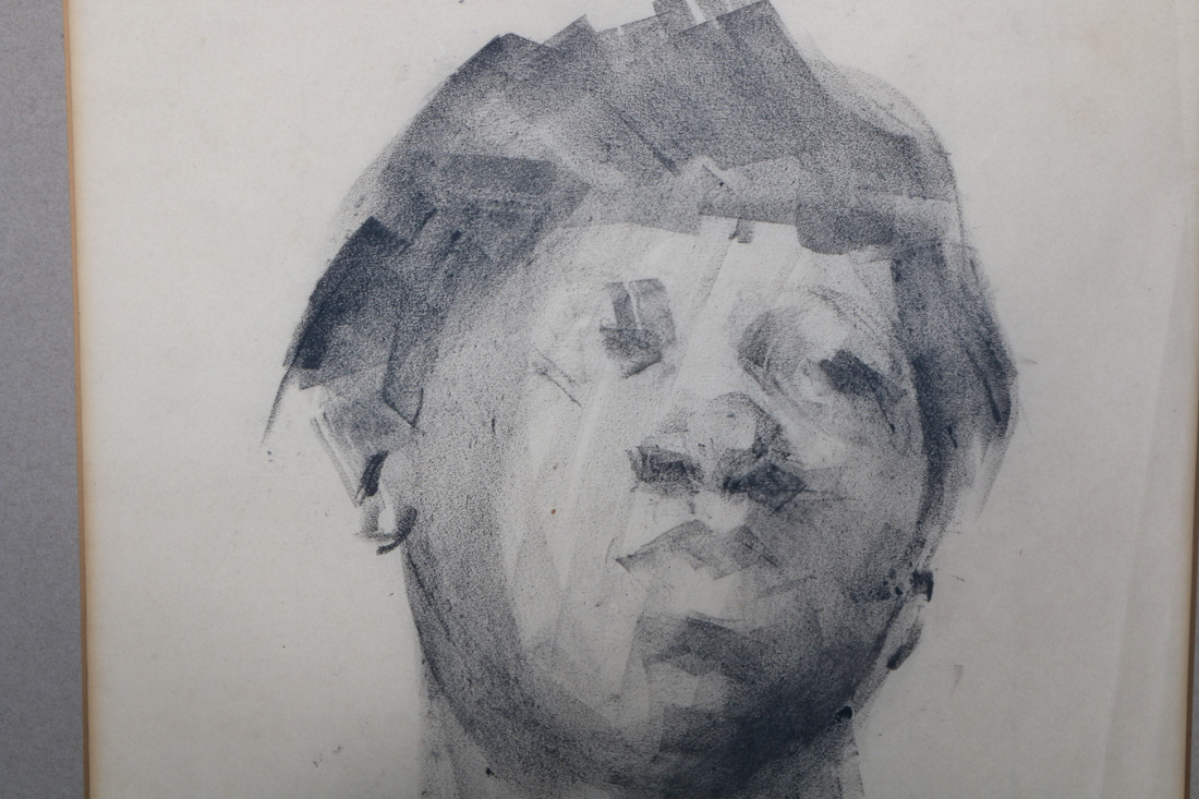 Zober Signed Charcoal Drawing "Portrait of an African American Woman"