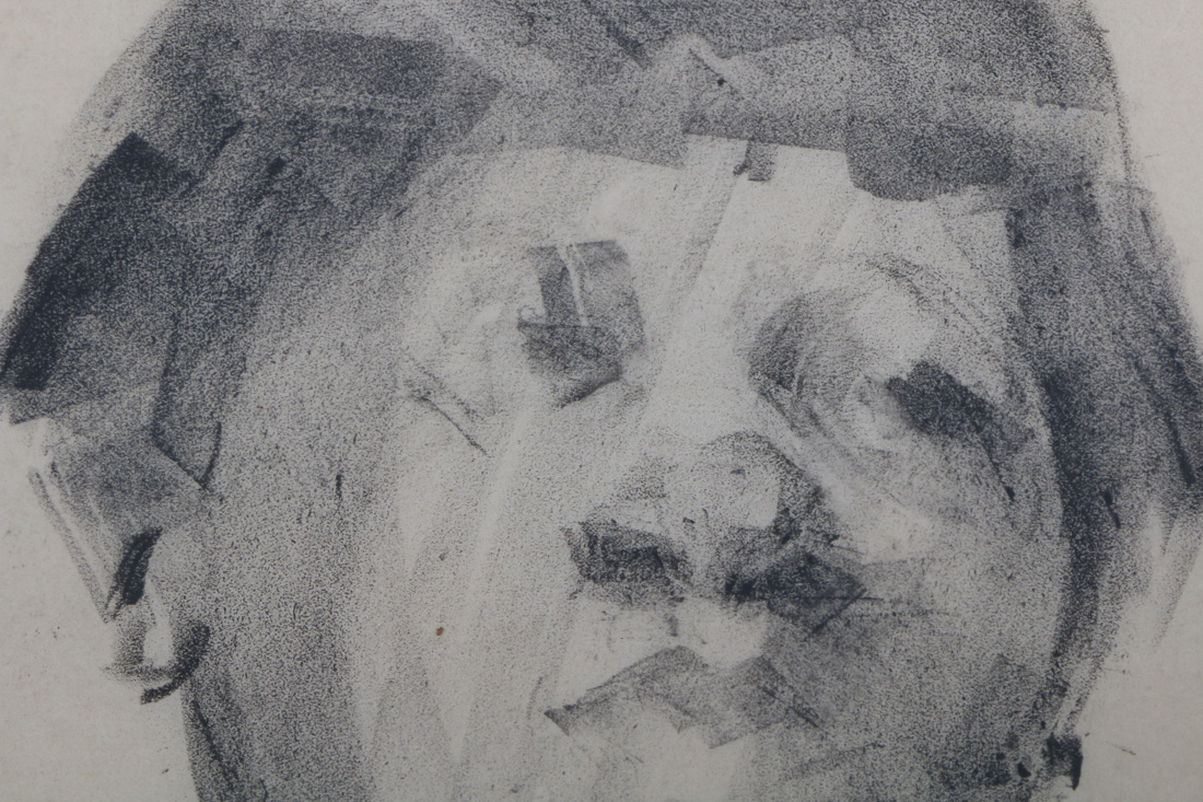 Zober Signed Charcoal Drawing "Portrait of an African American Woman"