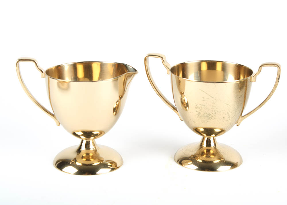 Vintage Dirilyte Gold Tone Holloware Collection