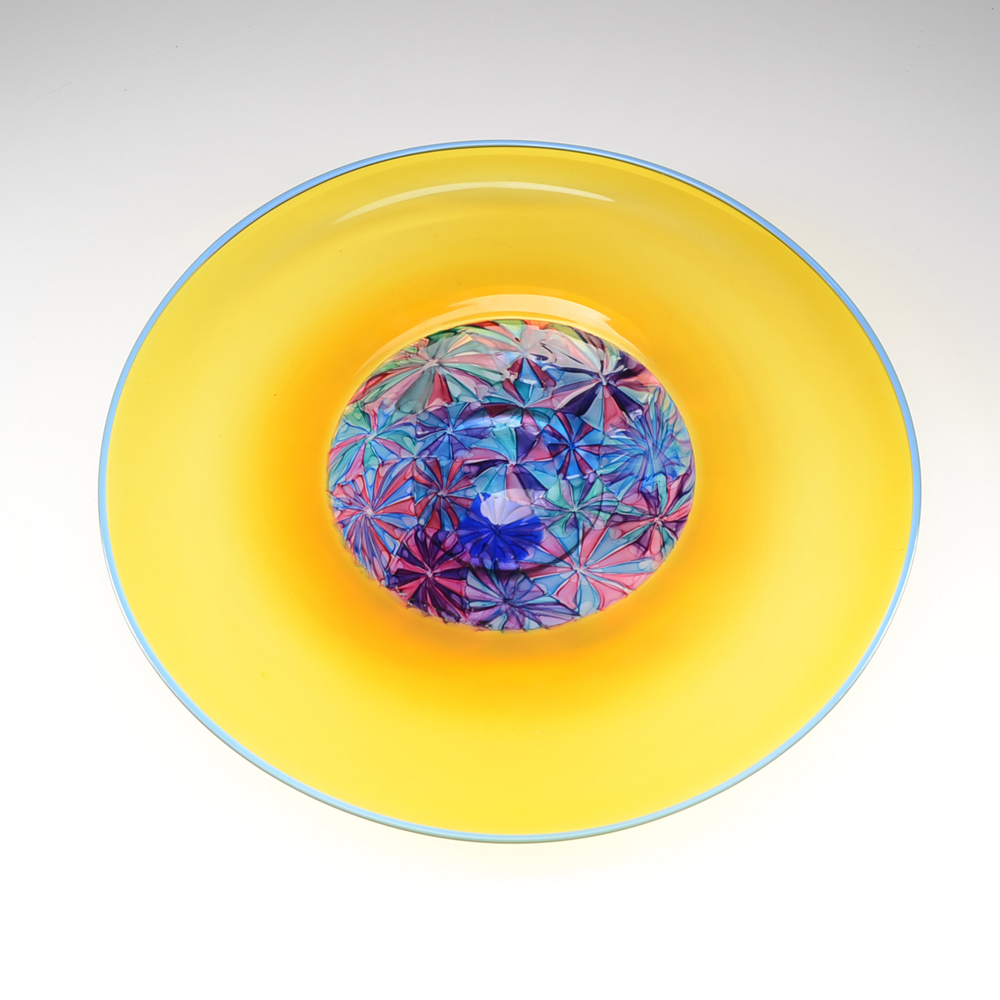 Signed Blown Art Glass Center Dish