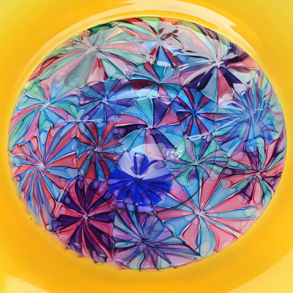 Signed Blown Art Glass Center Dish