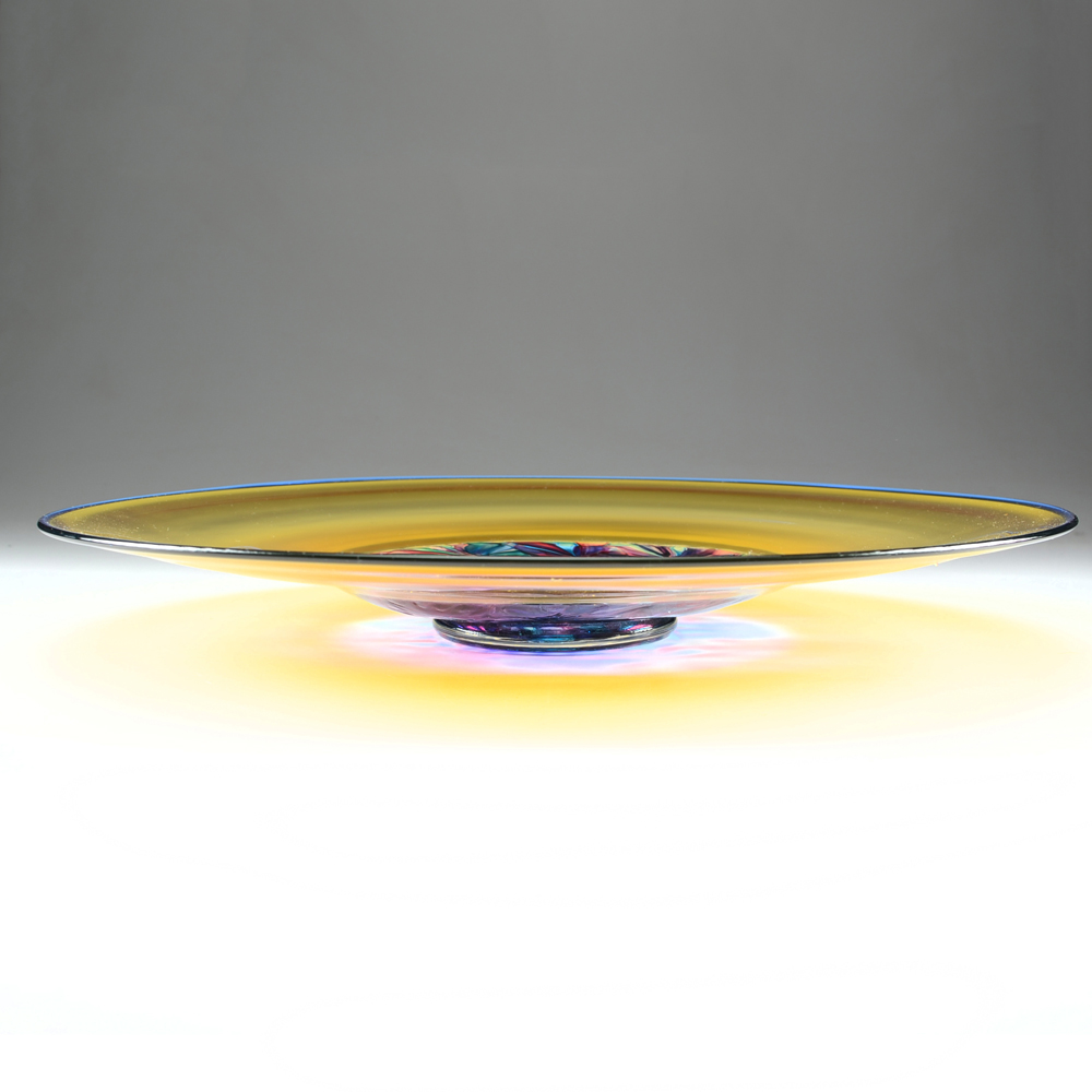 Signed Blown Art Glass Center Dish