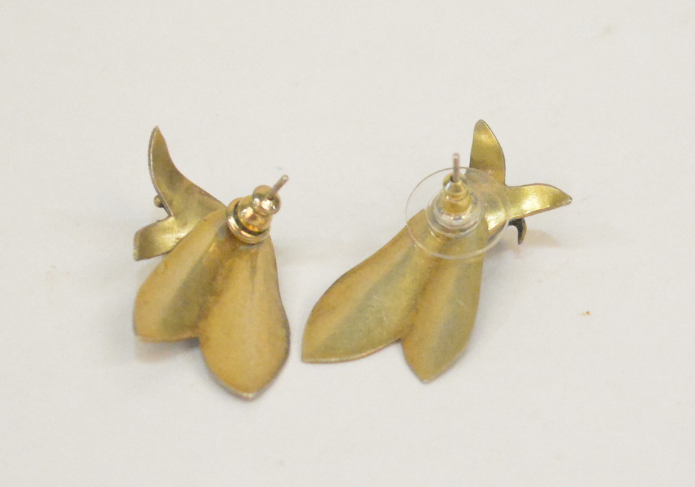 Vintage Laurel Burch Sterling Silver Cloisonne Earrings