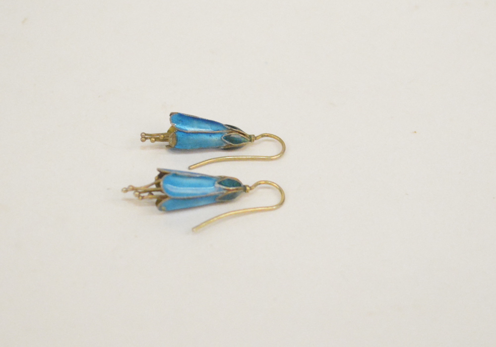 Vintage Laurel Burch Sterling Silver Cloisonne Earrings