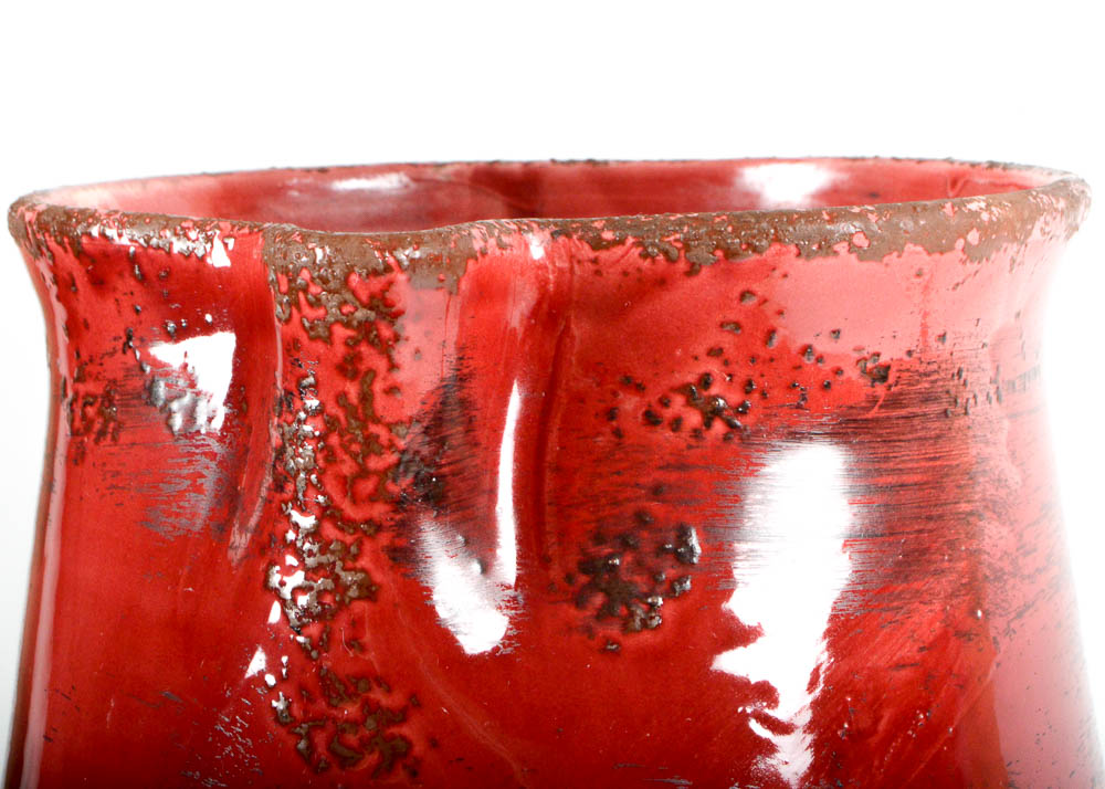 Red Ceramic Pitcher and Decorative Red Rooster Everything But The House