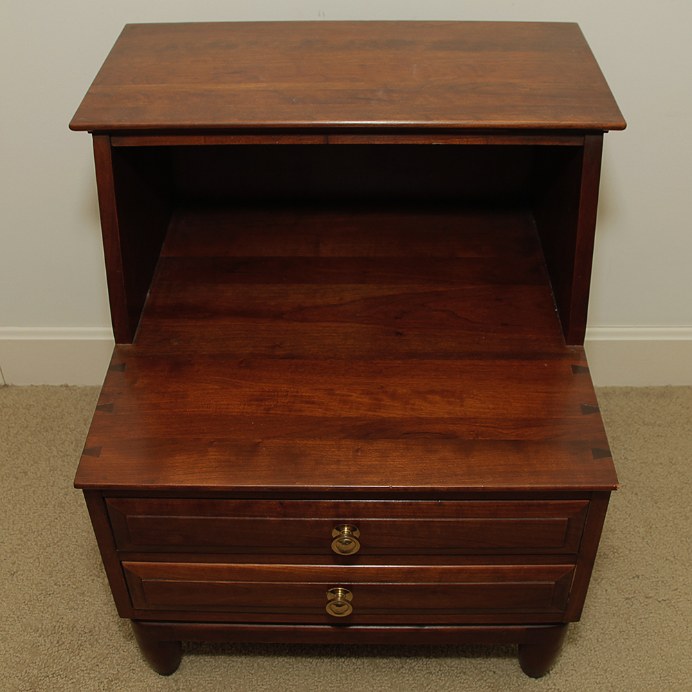 Mid Century Cherry Wood Nightstand by Willett