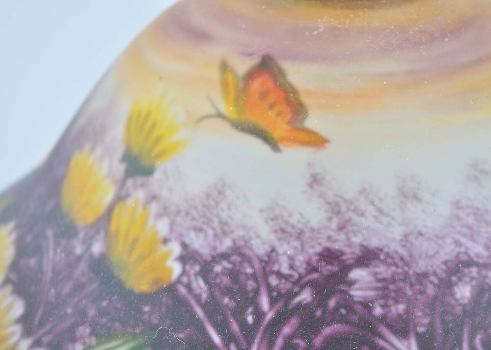 Art Nouveau Style Lamp with Butterfly Shade