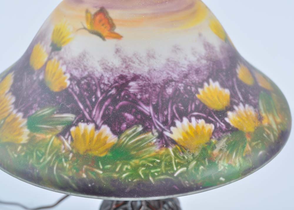 Art Nouveau Style Lamp with Butterfly Shade