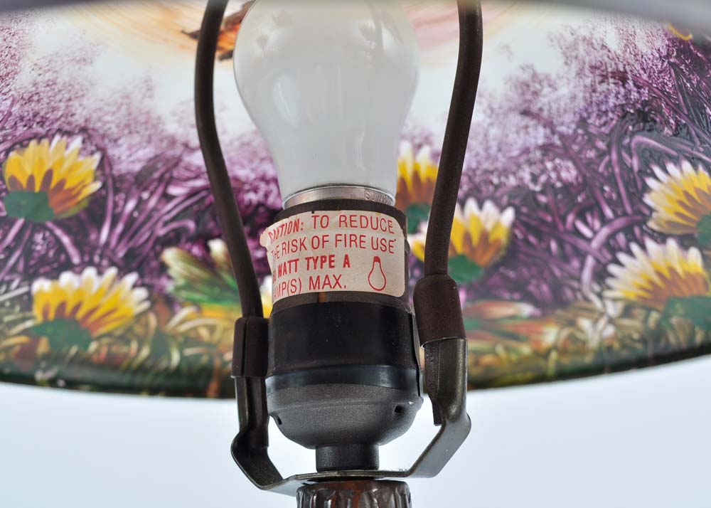 Art Nouveau Style Lamp with Butterfly Shade