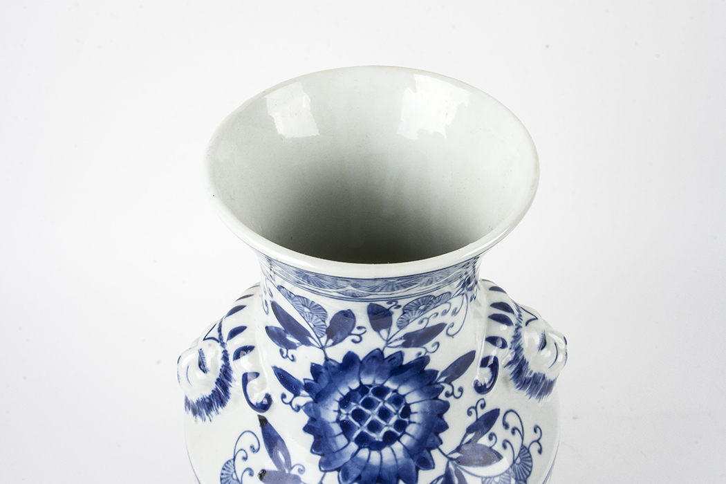 Pair of Blue and White Chinese Urns