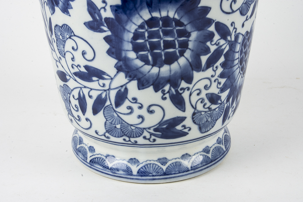 Pair of Blue and White Chinese Urns