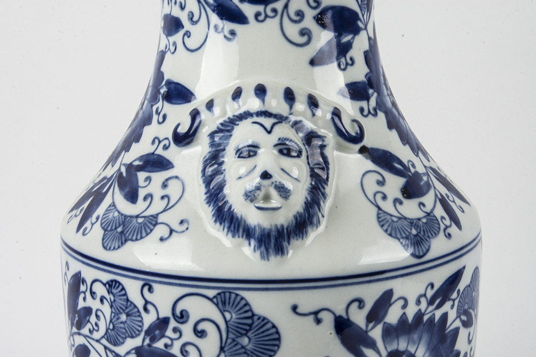 Pair of Blue and White Chinese Urns