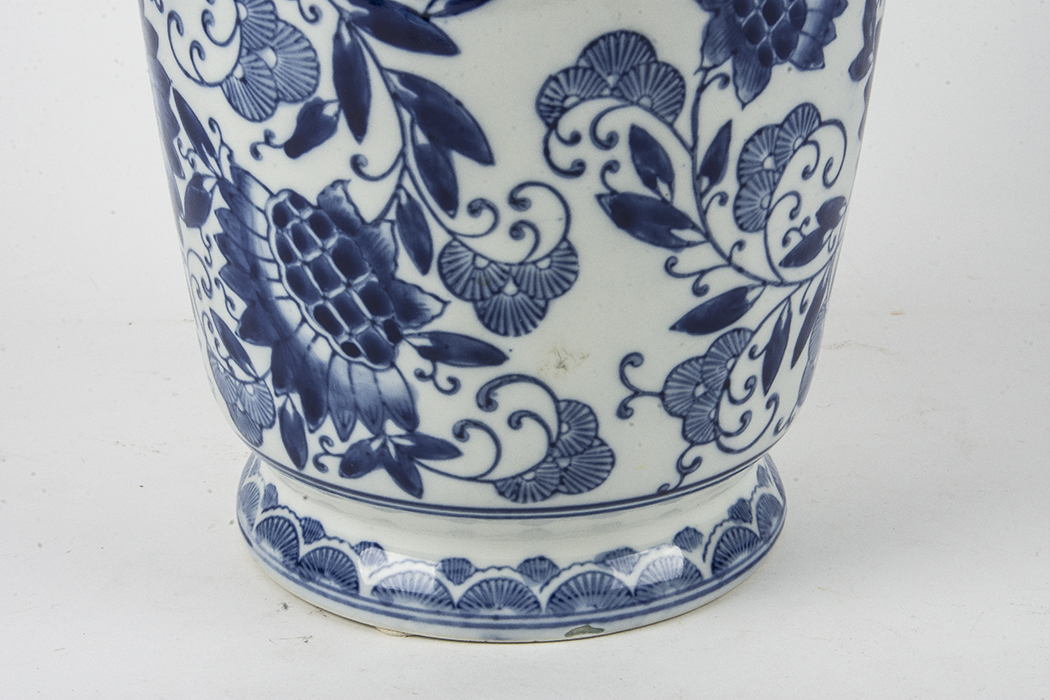 Pair of Blue and White Chinese Urns