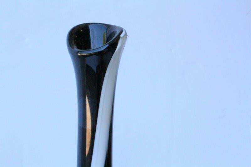 Two Black and White Tozai Home Glass Vases