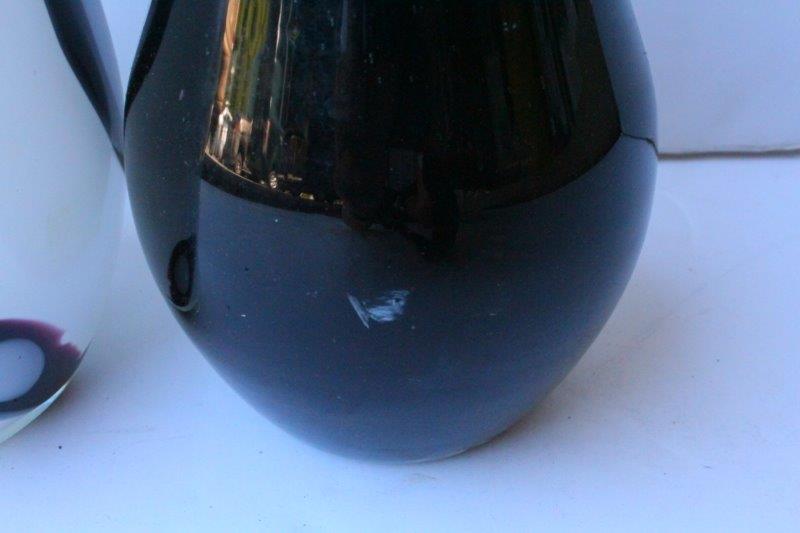 Two Black and White Tozai Home Glass Vases