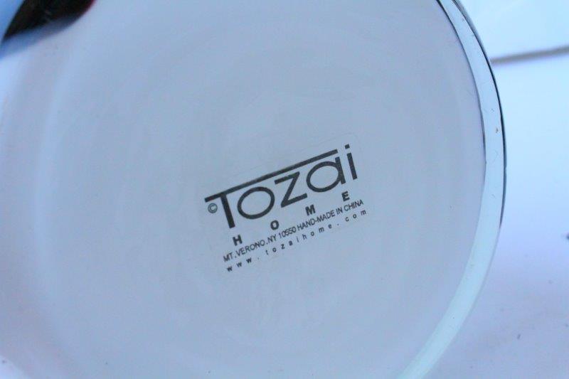 Two Black and White Tozai Home Glass Vases