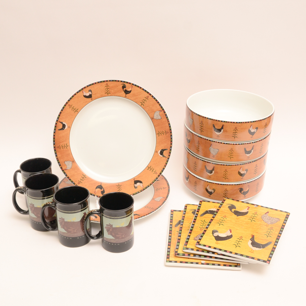 Warren Kimble Rooster Tableware Collection