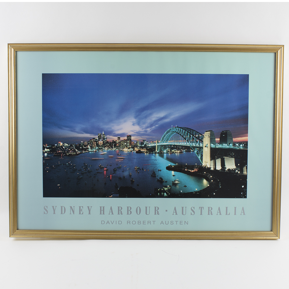 Offset Lithograph of David Robert Austen Photograph "Sydney Harbour Australia"