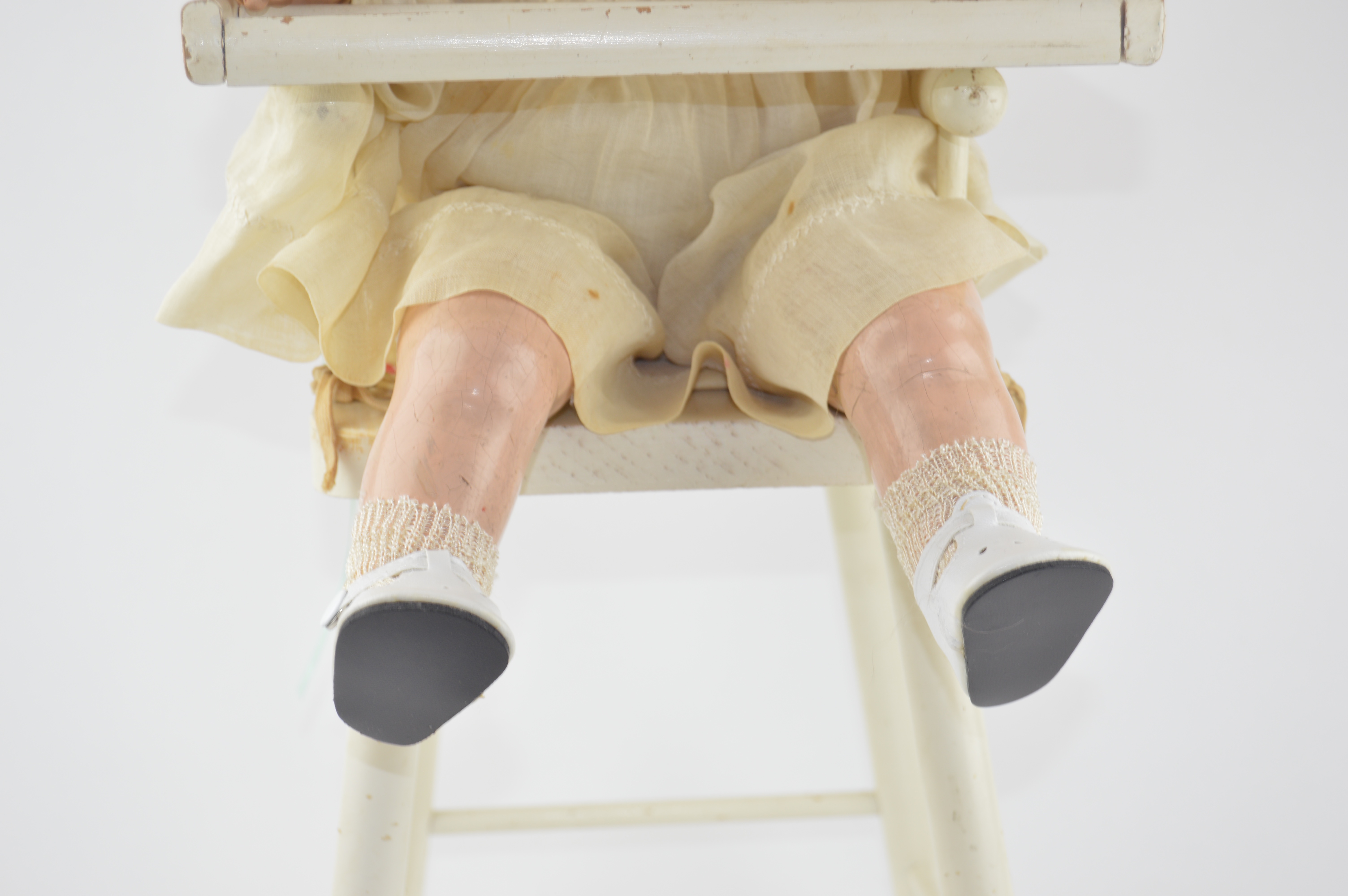 Vintage Madame Alexander "Little Genius" Dionne Quintuplet Composition Doll in High Chair