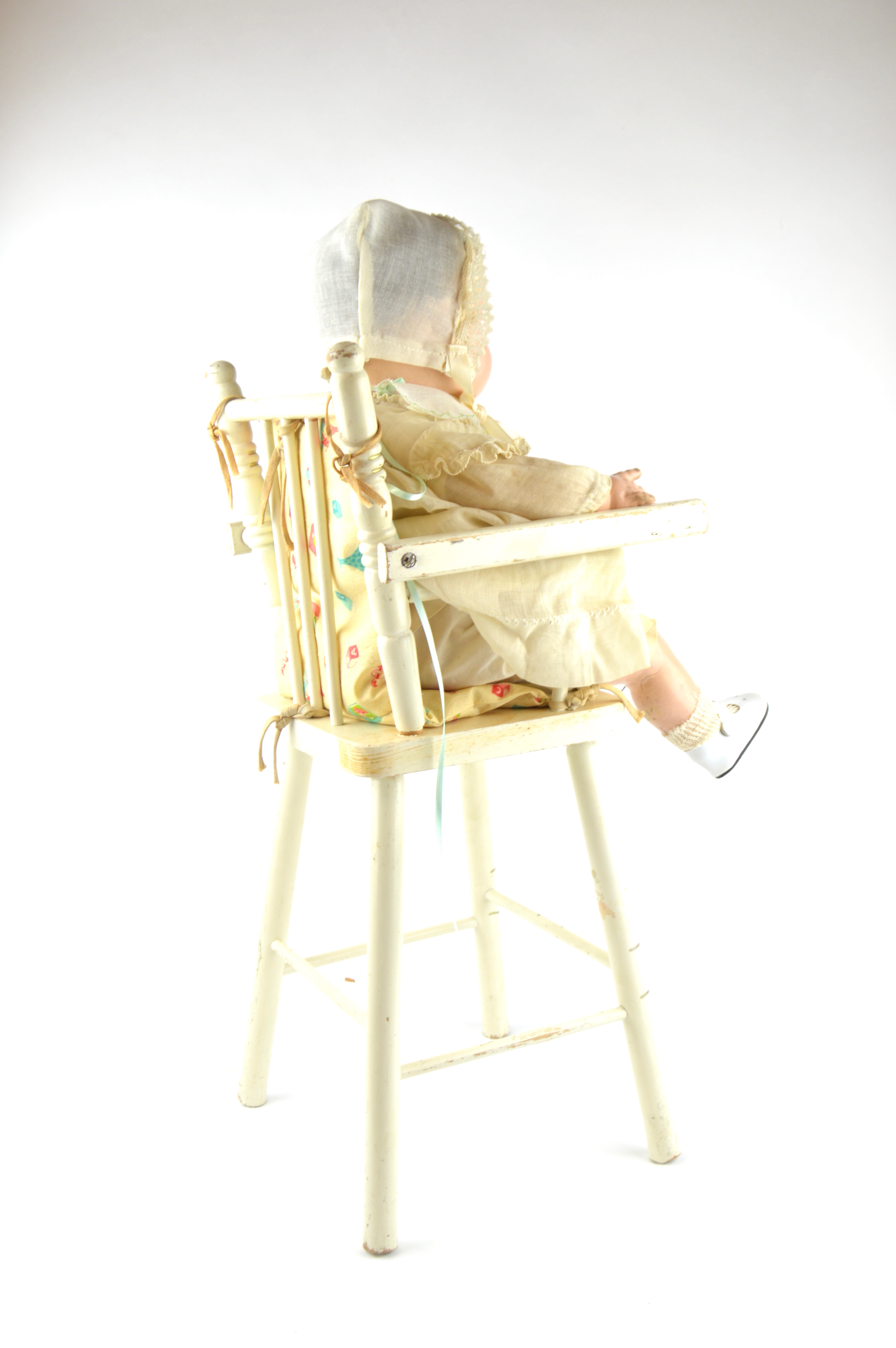 Vintage Madame Alexander "Little Genius" Dionne Quintuplet Composition Doll in High Chair