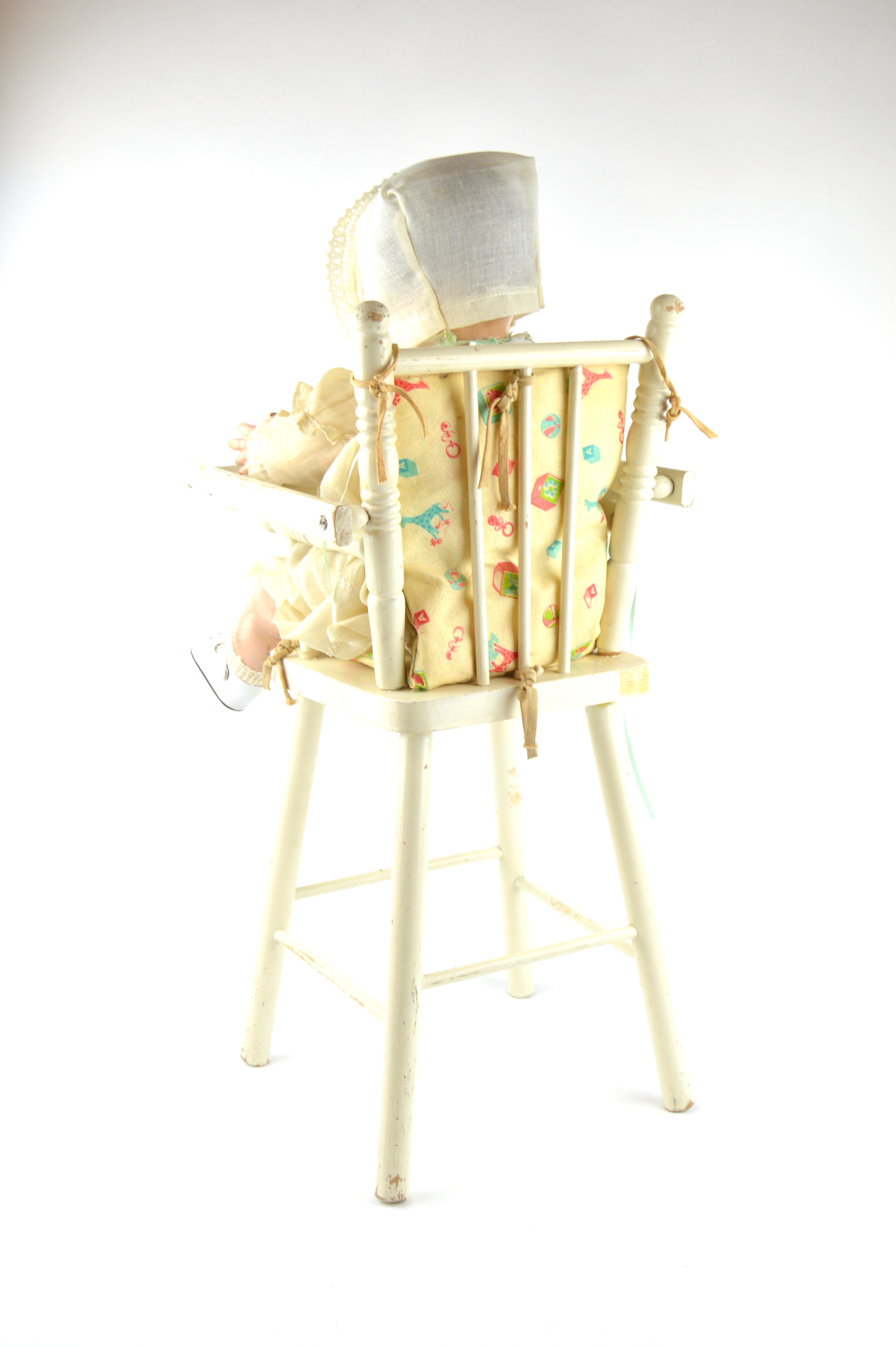 Vintage Madame Alexander "Little Genius" Dionne Quintuplet Composition Doll in High Chair