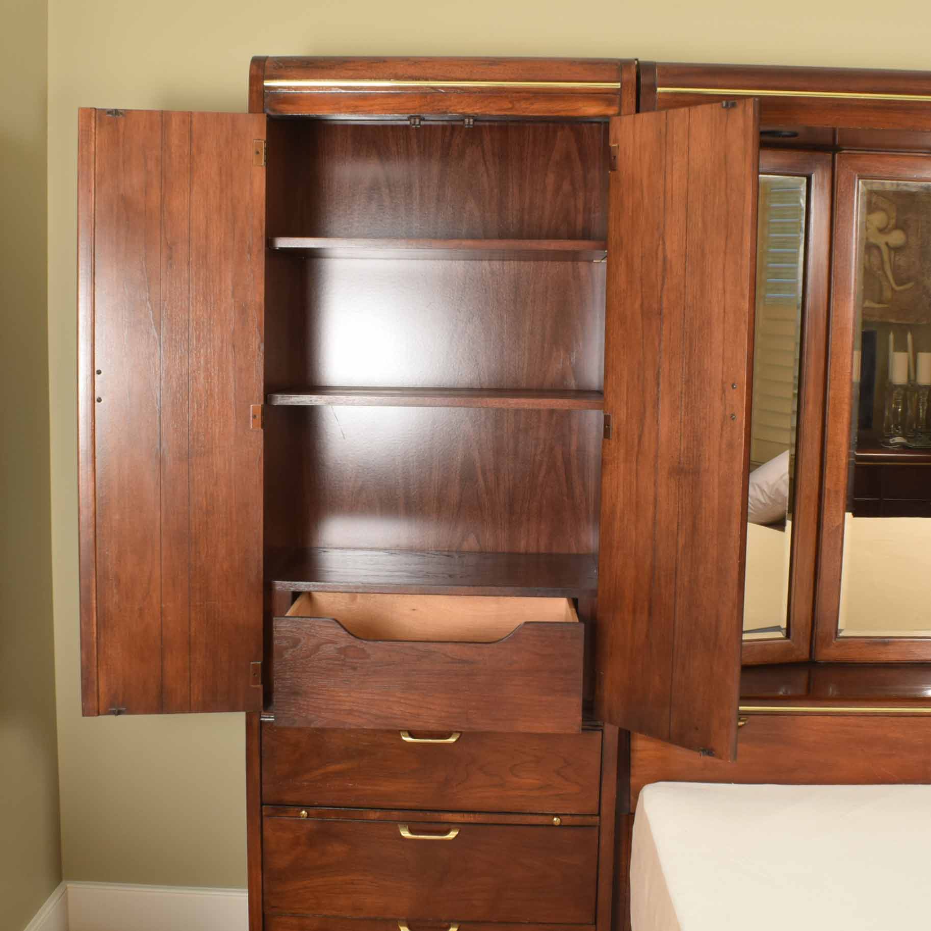 Thomasville King Bedroom Headboard Storage System