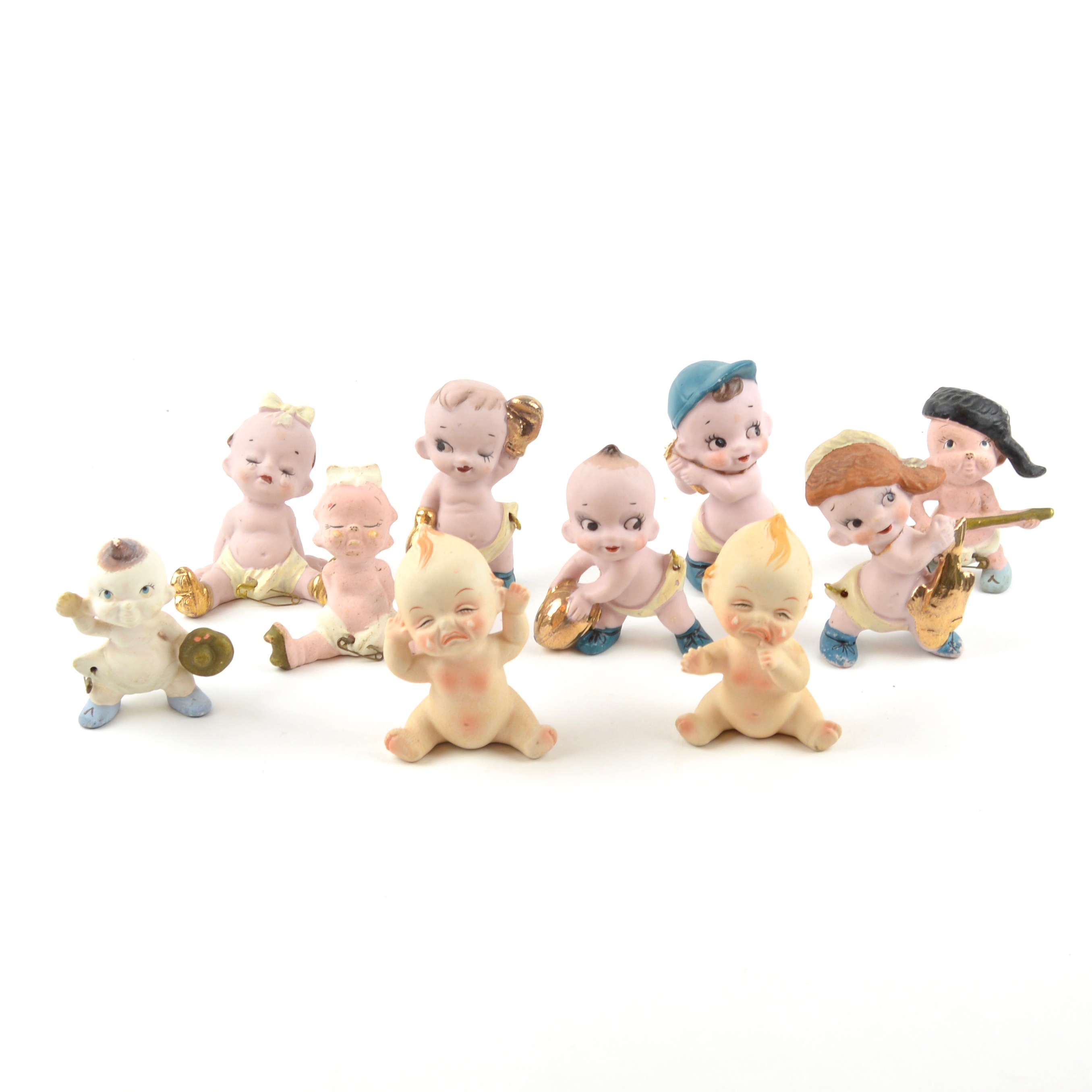 Assortment of Vintage Bisque Baby Figurines