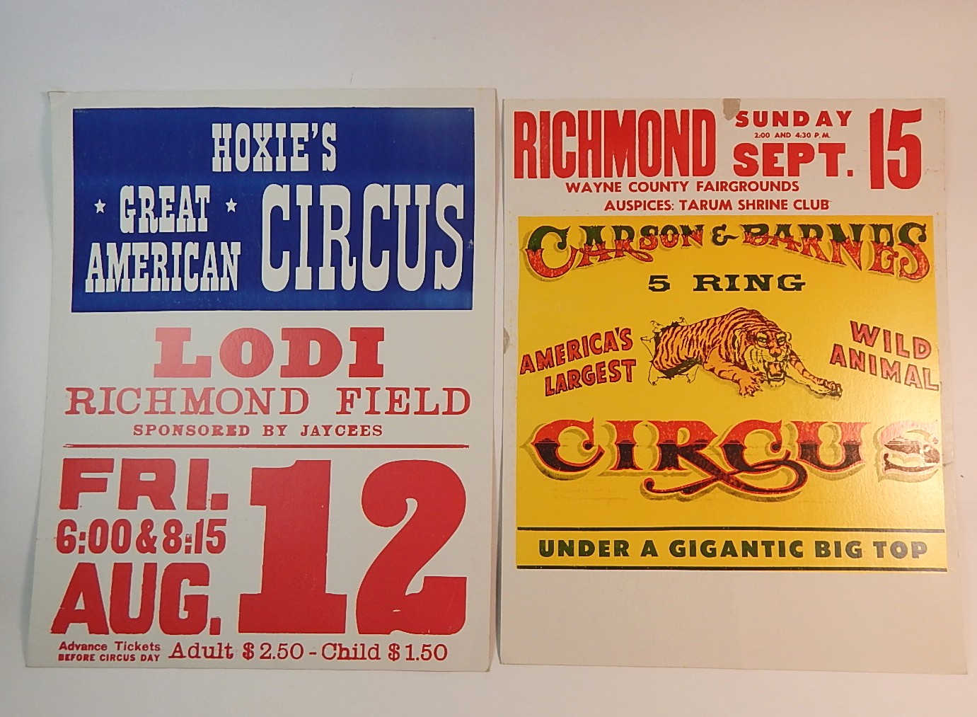 Pair of Circus Advertisement Posters | Everything But The House