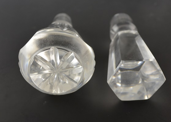 Two Etched Crystal Decanters