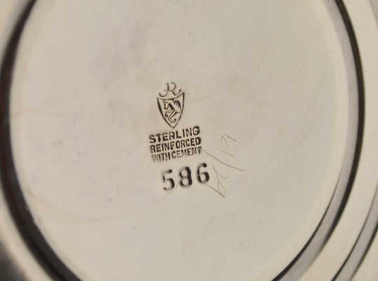 Two Weighted Sterling Compotes and Etched Salt and Pepper Shakers